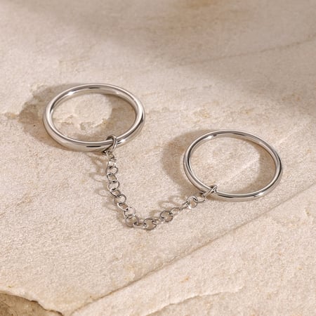 1 Pair Simple Style Solid Color Stainless Steel Women's Single Ring