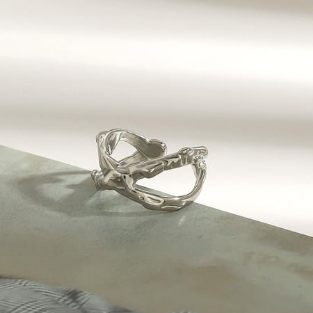 1 stück simple series  linie edelstahl gold farbe damen verstellbare ringe 2