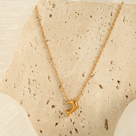 1 Piece Simple Series Natural Animal Titanium Steel   Gold Color  Women's Pendant Necklaces