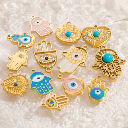 1 Piece Luxurious Series Delicate Eye Pattern Personalized Stainless Steel Gold Color Women's Pendants 2