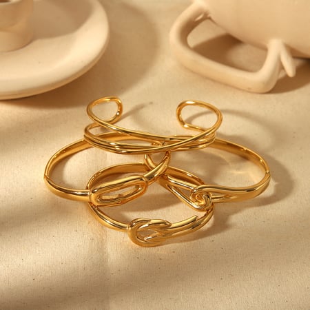 1 piece  style round  gold plated bangles 2