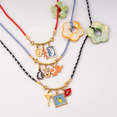 1 Piece Vivid Series Elegant Flower Oil- Glazing Stainless Steel Gold Color Women's Pendant Necklaces 2