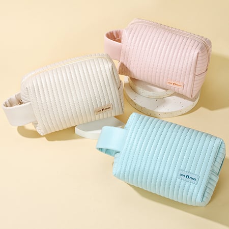 1 Piece Simple Sweet Style Octagonal Shape Solid Color PU Women's Makeup Bag 2