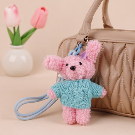 1 pièce de breloques de sac pour femme en rayonne, série simple, motif animal mignon