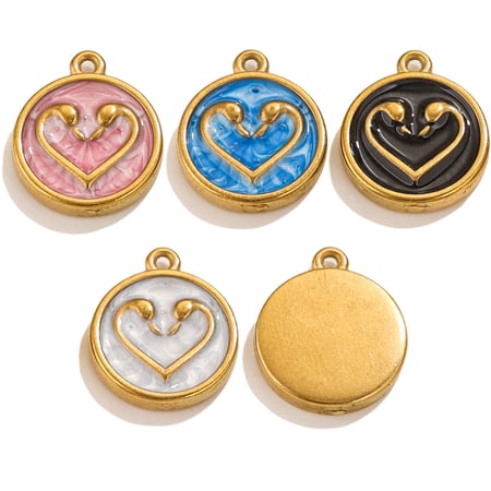1 paire de pendentifs rétro en forme de cœur pour femme, série simple, plaqués or 