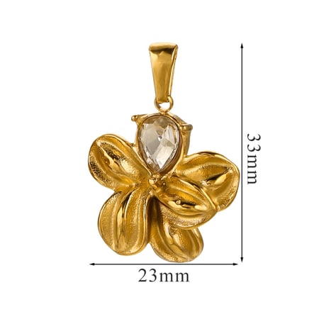 1 Piece Classic Series Fashionable Flower Stainless Steel Gold Color Women's Pendants