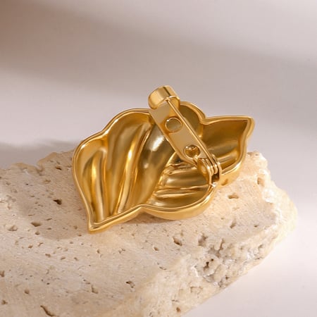1 pair simple series simple geometric stainless steel  gold plated women brooches