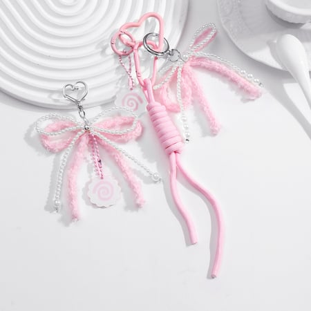 1 Stück Romantische Serie Süße Schleife Knoten Legierung Damen Tasche Charms 2