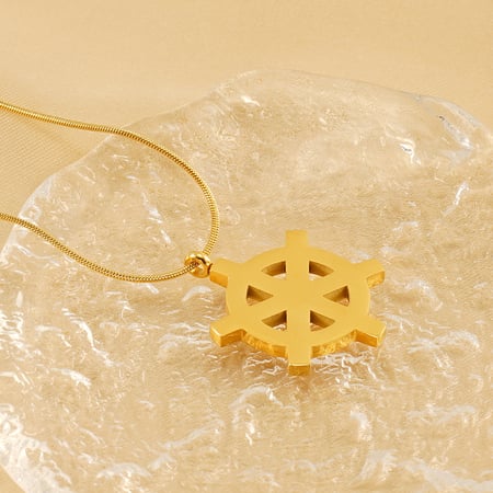 1 stuk eenvoudige serie eenvoudige geometrische roestvrijstalen  vergulde hangerkettingen