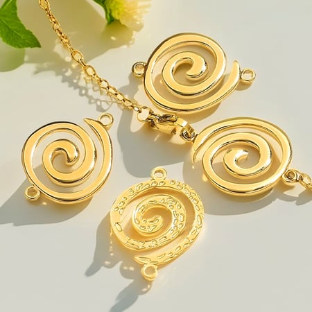 1 Piece Lustrous Series Modern Vortex Shape Stainless Steel Gold Color Women's Pendants