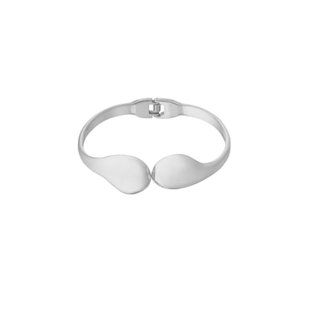 1 Piece Modern Series Subtle Droplet Shape Stainless Steel Gold Color Women's Bangles