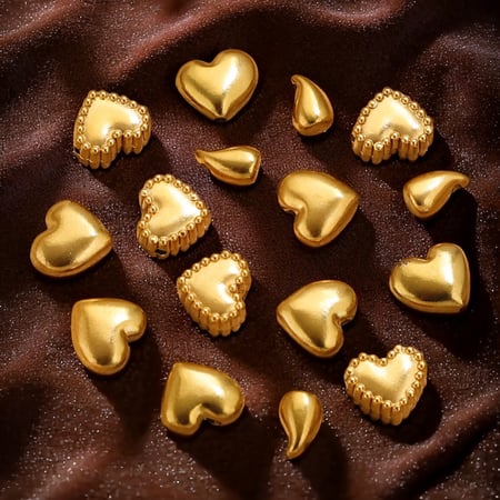 1 Paar Simple Series Simple Heart Edelstahl 18 Karat vergoldete Damenanhänger