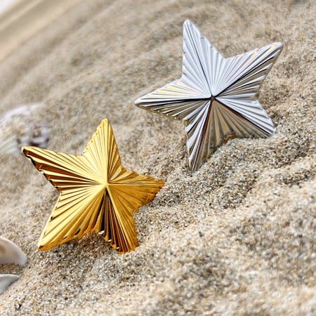1 Piece Star Stainless Steel Gold Color Women's Adjustable Rings 2