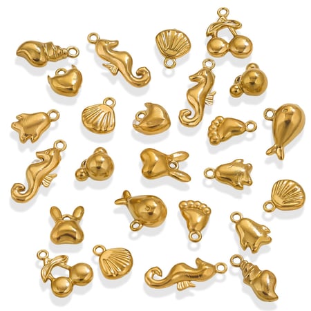 1 Piece Romantic Series Casual Seashell Stainless Steel Gold Color Women's Pendants 2