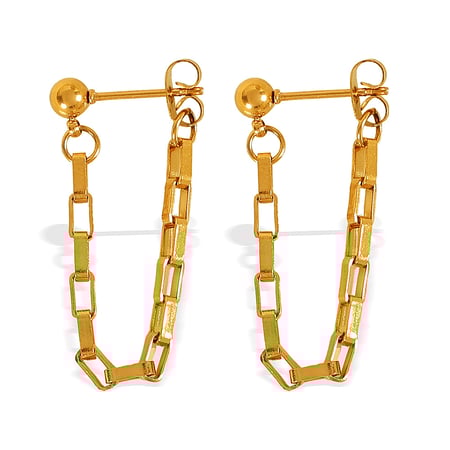 1 pair simple series simple tassel stainless steel  gold plated women drop earrings