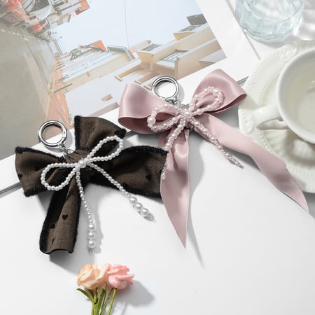 1 Piece Romantic Series Sweet Bow Knot Resin Artificial Pearl Women's Bag Charms 2