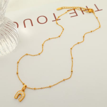 1 piece simple series simple geometric stainless steel  gold plated zircon women pendant necklaces