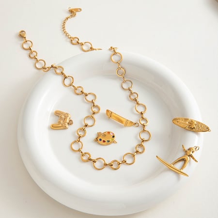 1 Piece Chain Stainless Steel Gold Color  Women's DIY Chain Necklaces 2