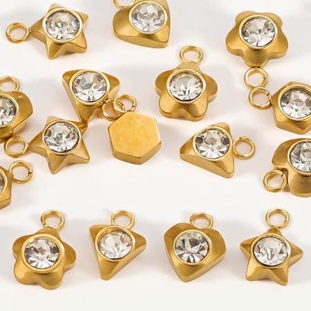 1 par de colgantes de circonita chapados en oro de 18 quilates con forma de corazón para mujer 2