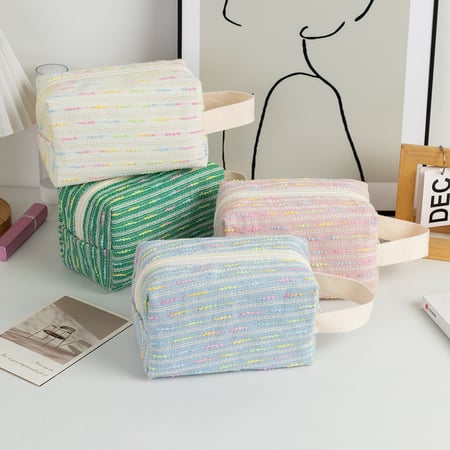 1 Piece Colorful Striped Women's Makeup Bags