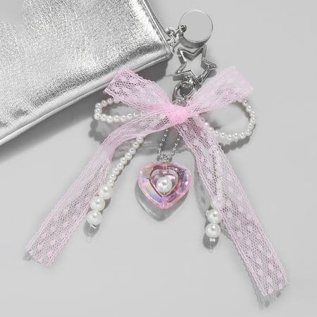 1 Stück Romantische Serie Süße Schleife Knoten Eisen Künstliche Perle Damen Tasche Charms 2