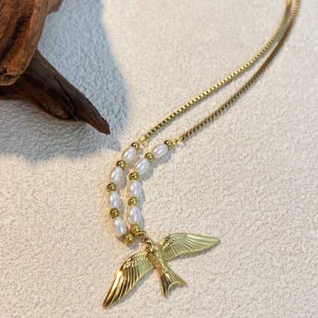 1 Piece Bird Stainless Steel Gold Color Women's Pendant Necklaces 2