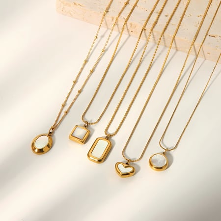 1 piece classic series retro geometric  gold plated pendant necklaces 2