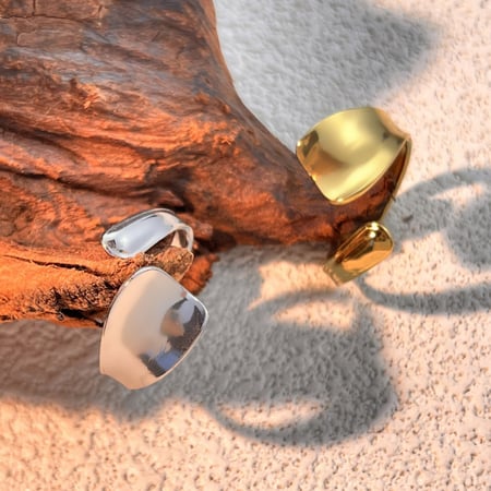 1 Piece Simple Series Solid Color Stainless Steel Women's Adjustable Rings 2