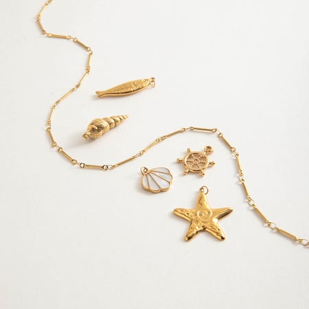 1 Stück Simple Series Simple Chain Edelstahl Goldfarben Damenketten 2