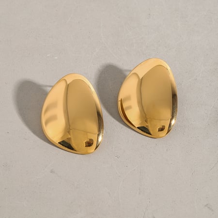 1 paar simple series  unregelmäßiger edelstahl goldfarbene damen-ohrstecker 2