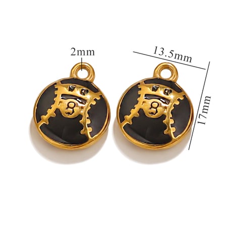 1 Piece Simple Series Sport Ball Drop Oil Stainless Steel Gold Color Unisex Pendants