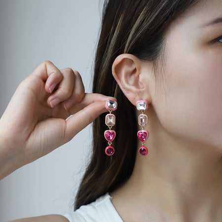 1 Piece Dazzling Style Chic Pink Heart & Butterfly Shape Gold Color Alloy Women's Charm Bracelets