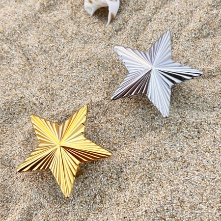 1 Piece Star Stainless Steel Gold Color Women's Adjustable Rings