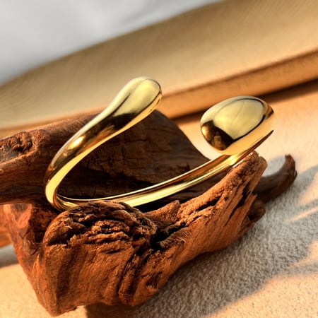 1 Piece Classic Solid Color Stainless Steel Gold Color Women's Bangles 2