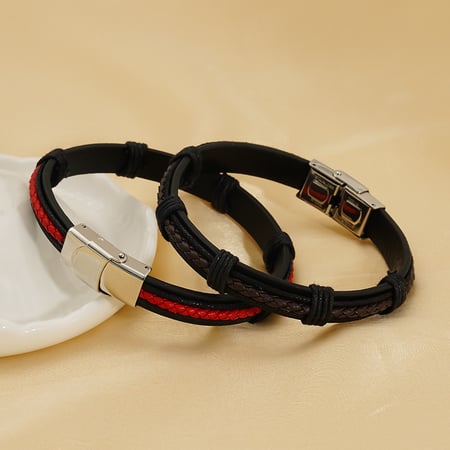 1 paar retro mode gepersonaliseerde leren touw armband mannen koude stijl niche gevlochten leren armband armband sieraden vrouwen unisex heren armband 2