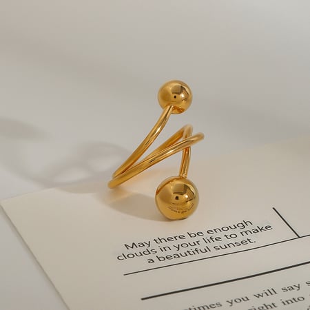 1 Piece Attractive Series Designable Twist Line Stainless Steel Gold Color Women's Single Rings