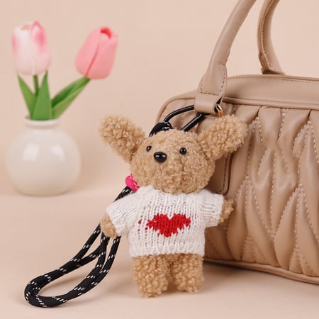 1 pièce de breloques de sac pour femme en rayonne, série simple, motif animal mignon 2