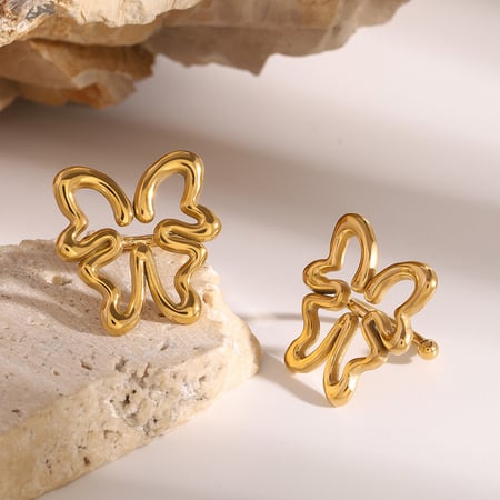 1 paire de boucles d&#39;oreilles à clip élégantes en acier inoxydable plaqué or  pour femme, série simple