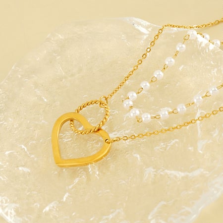 1 Piece Simple Series Love Annular Stainless Gold Color Women's Pendant Necklace
