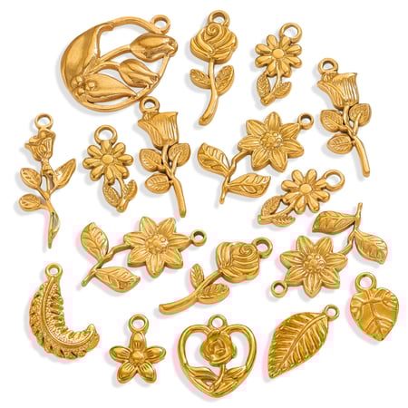 1 Piece Romantic Series Daily Rose Stainless Steel Gold Color Women's Pendants 2