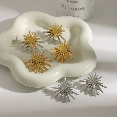 Retro Edelstahl Gold Farbe Ohrstecker
