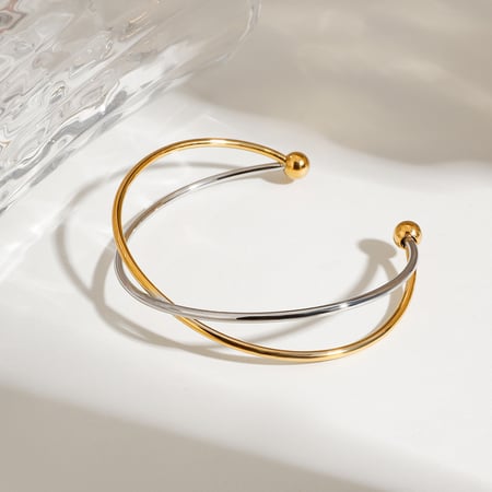 Einfache geometrische Manschettenarmbänder aus Edelstahl in verschiedenen Farben 2