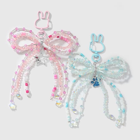 Sweet Beaded Bow Bag Charms 2