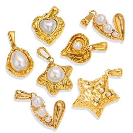 1 colgante de acero inoxidable con forma de gota irregular para mujer 2