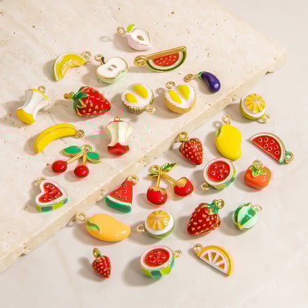 Cute Fruit Gold Color DIY Pendants