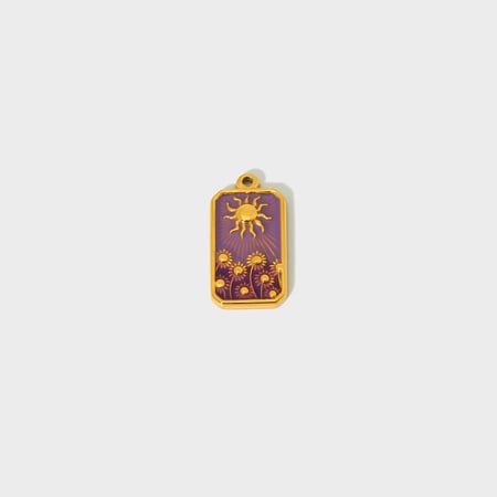 1 Stück Sonne Sonnenblume Rechteck DIY Gold Edelstahl Anhänger Zubehör