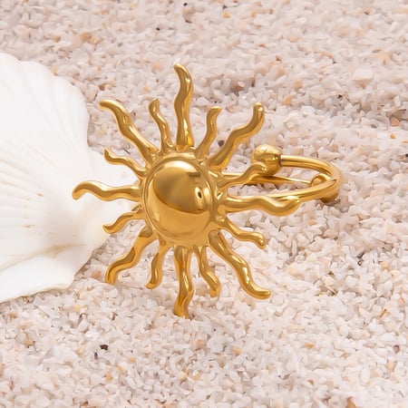 1 Stück Simple Series Retro Herz Edelstahl Gold Farbe Damen verstellbare Ringe