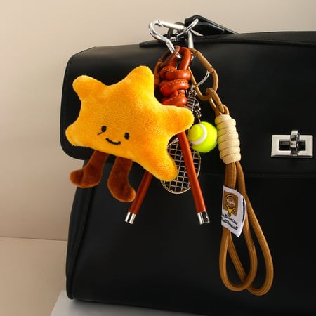 1 Stück Simple Series Niedlicher Stern Stoff Damen Taschenanhänger 2