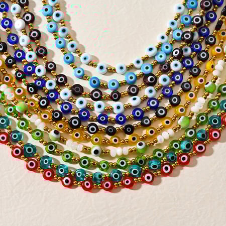 Classic Series Eye Resin Gold Color Women's Beaded Necklaces 2