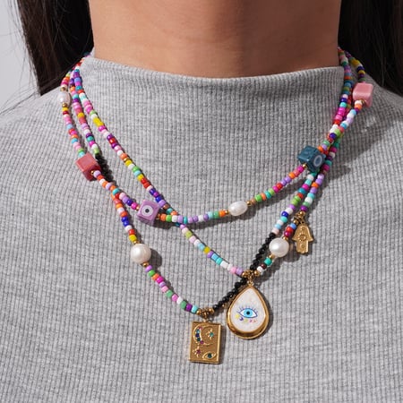 Colorful Romantic Series Beads Natural Stone Women's Beaded Necklaces 2